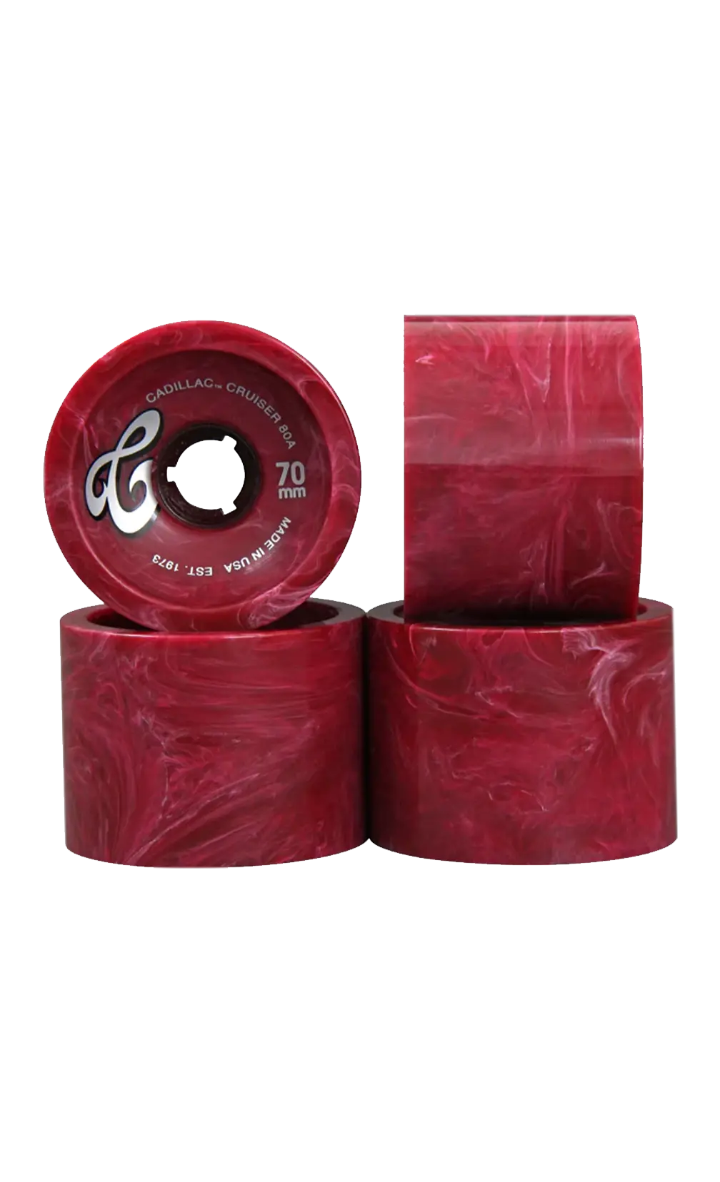Cadillac Wheels Cruisers 70Mm/80A Maroon Marble 1
