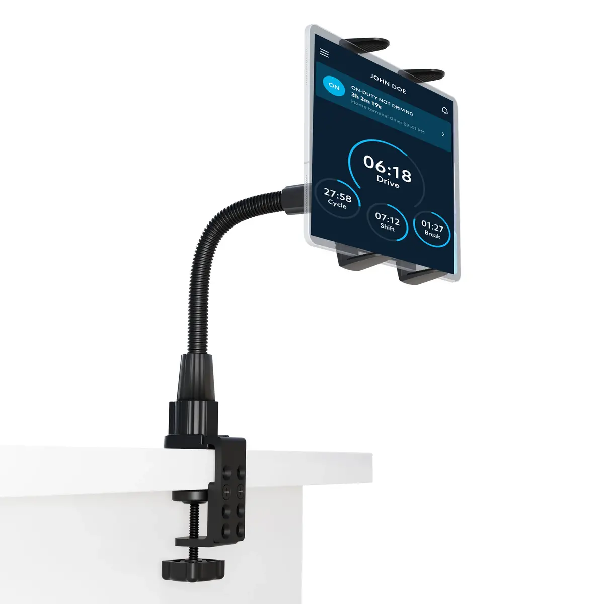 Arkon Heavy Duty C-Clamp With 12" Bendable Arm Tablet Mount 1