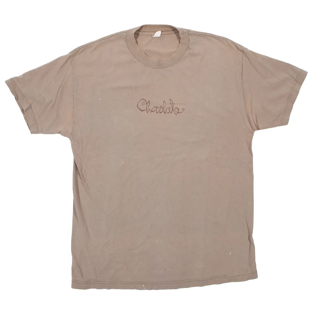 Overripe Chocolate Script Tee Tan Large (1997) 1