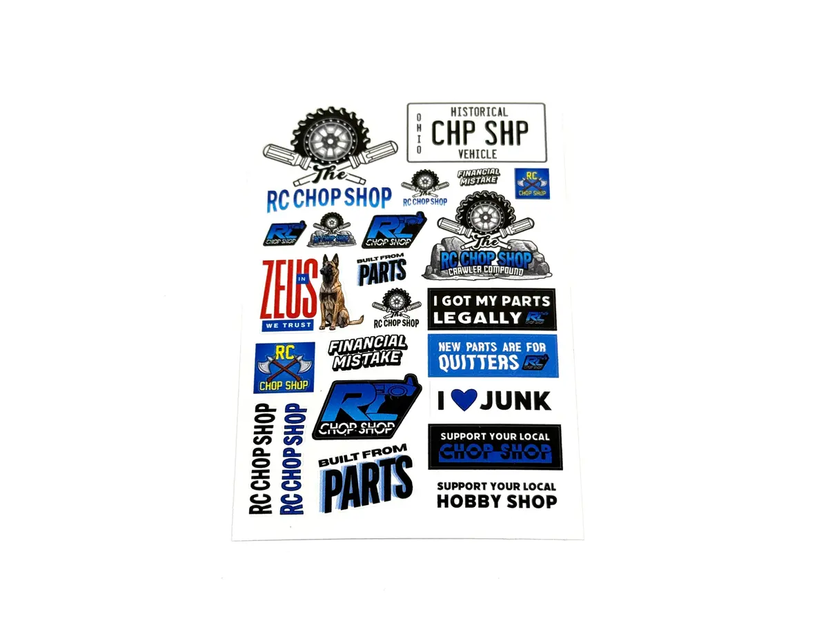 Chop Shop Themed Mini Sticker Sheet 1