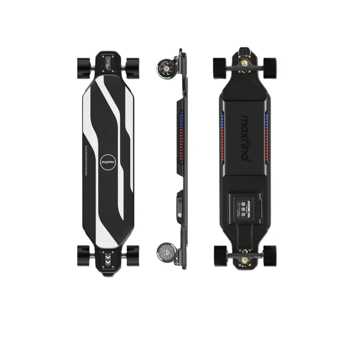 Maxfind Cyber Max| High Performance, Flexible Deck, Rgb E-Skateboard 1