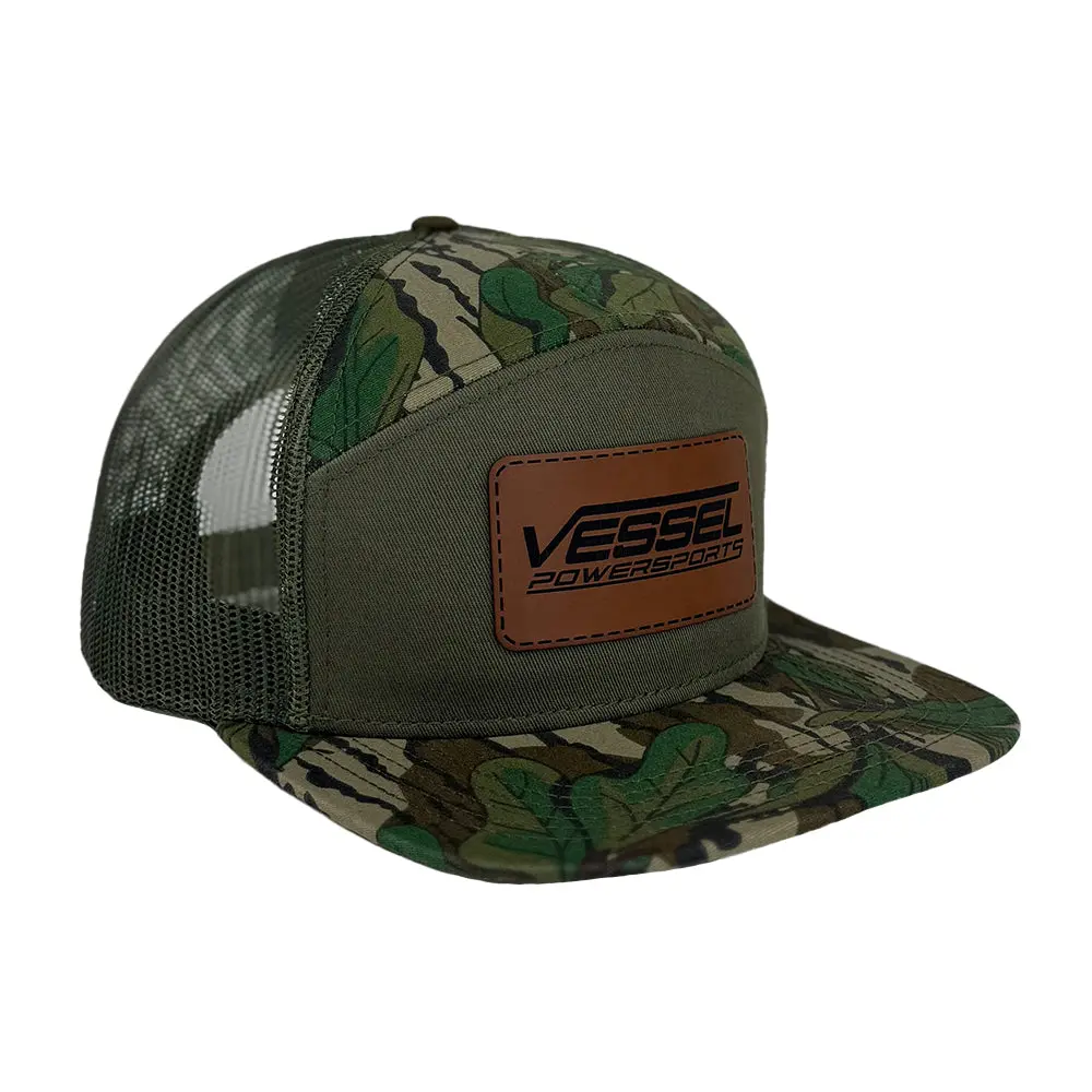 Vessel Leather Patch 7 Panel Mossy Oak Green Leaf 1