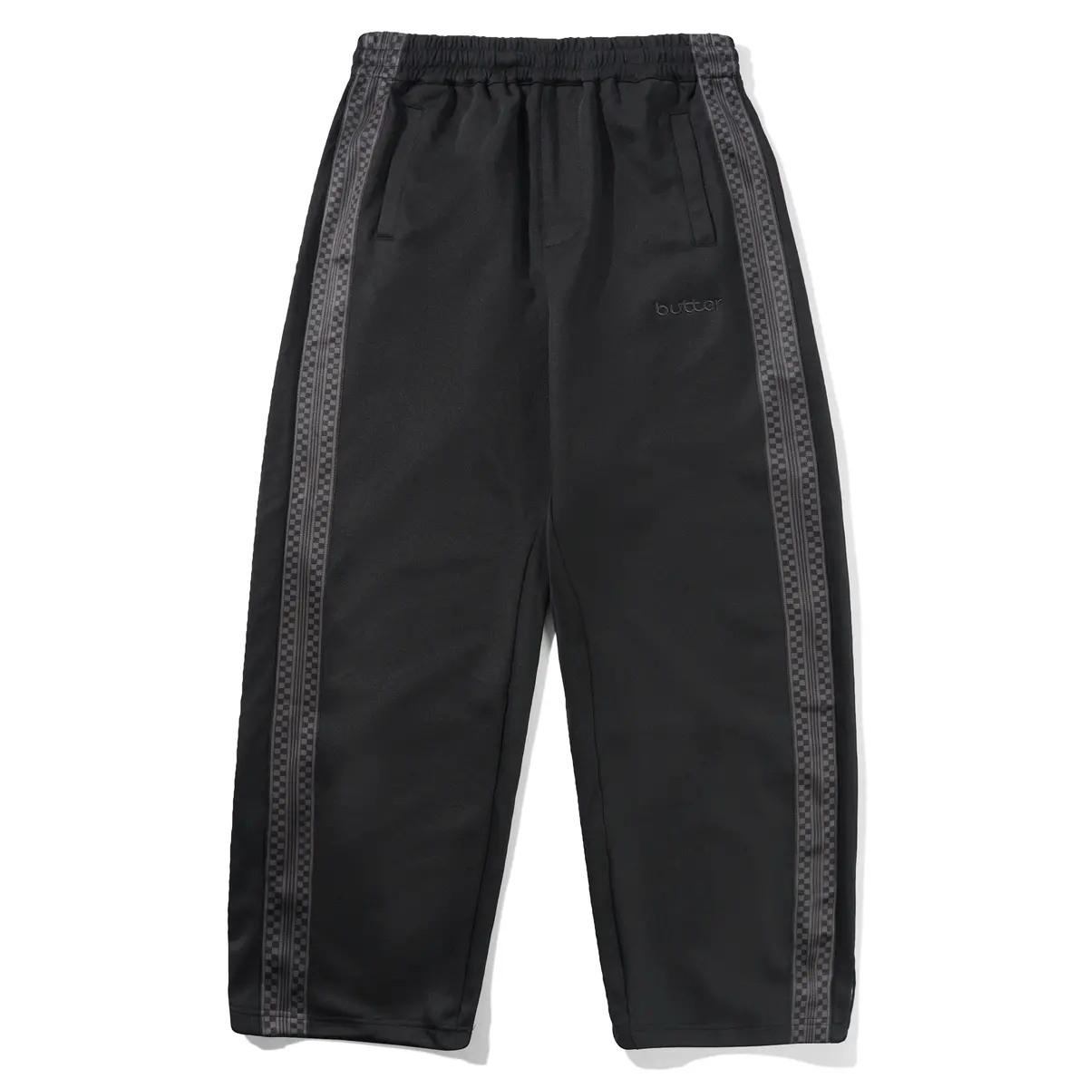 Butter Goods Check Tape Trackpants Black 1
