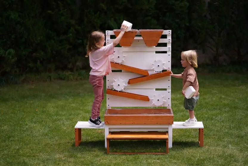 Avenlur | Avenlur Large Wooden Water Table – Multi-Level Sensory Play Station 1