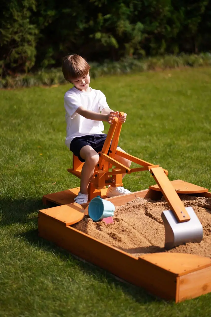 Avenlur | Outdoor Excavator Digger Toy For Kids | Backyard Construction Ride-On (Sandbox Not Included) 1