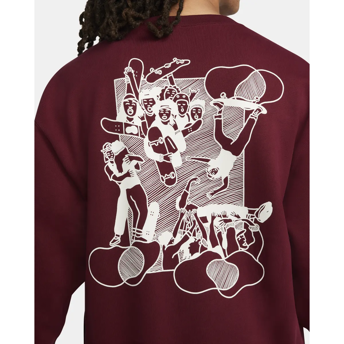 Nike Sb X Skate Like A Girl Crewneck Sweatshirt Beetroot 3