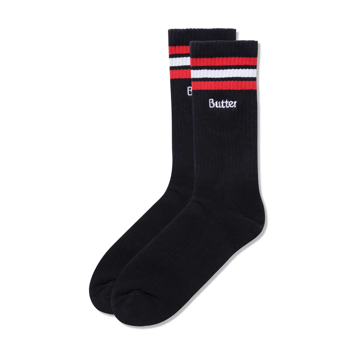 Butter Stripe Socks Black 1