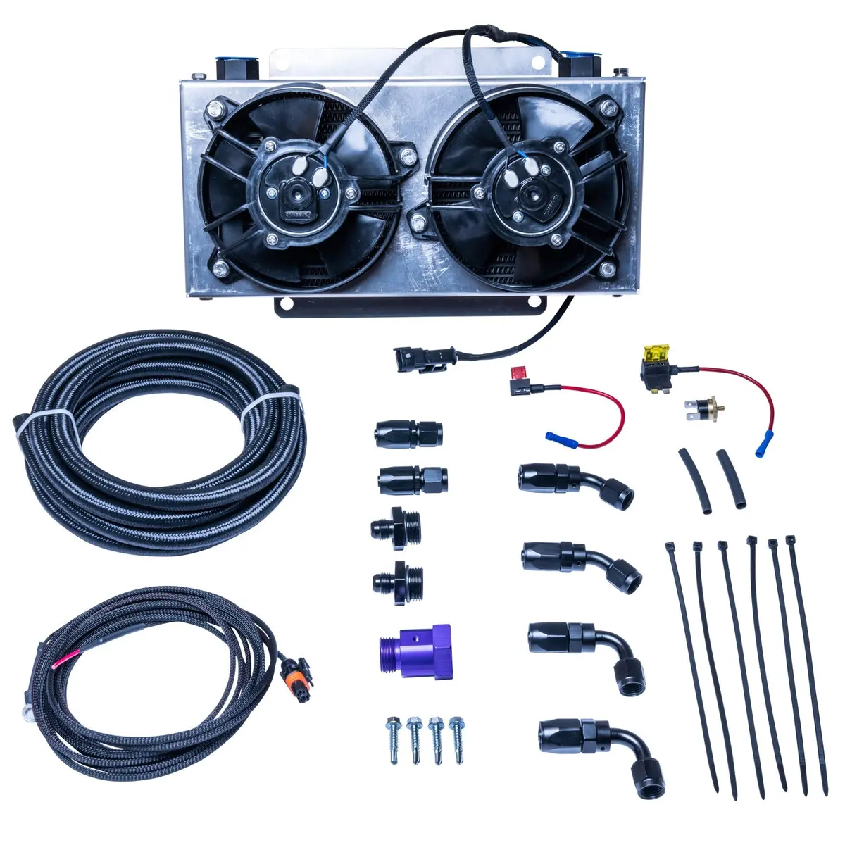 Ats Auxiliary Dual Fan Transmission Cooler Kit - 1/2 Inch Lines - 3/8 Inch Lines 1