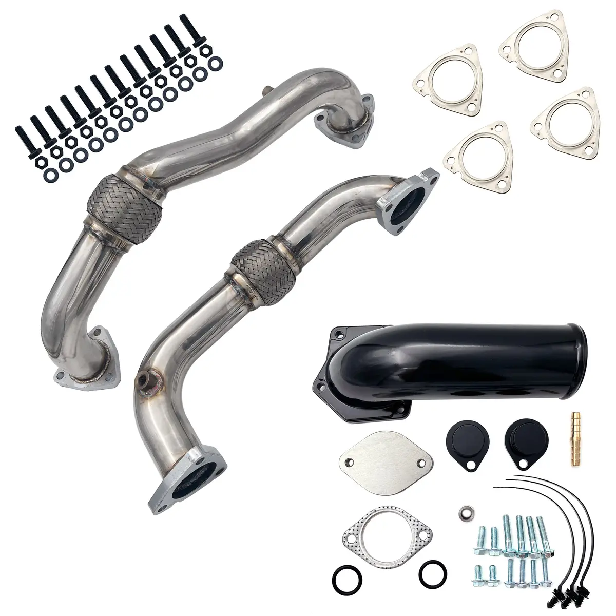 Trucktok 2008-2010 6.4L Ford Powerstork Exhaust Up Pipes & Egr Delete Plates Bypass 1