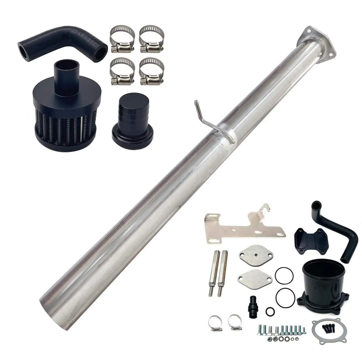 Trucktok 2010-2012 6.7L Ram Cummins 4" Dpf Race Pipe & Egr Cooler Throttle Delete Kit 1