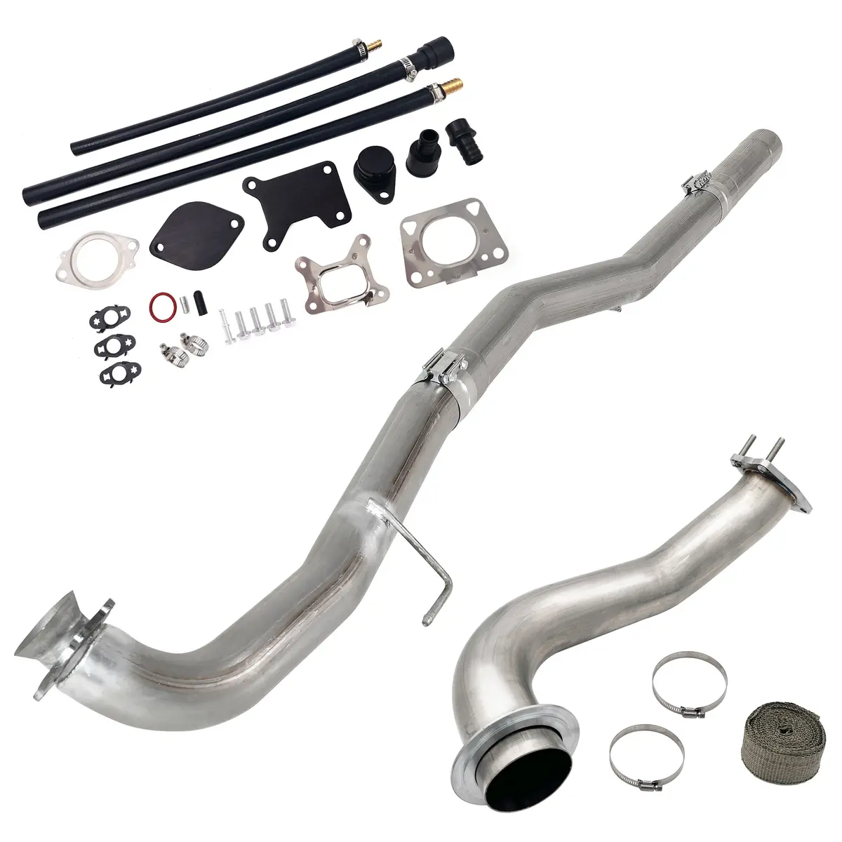 Trucktok 2017-2023 6.6L Duramax 4" Dpf Pipe & 3.5" Downpipe W/Egr Delete Kit 1