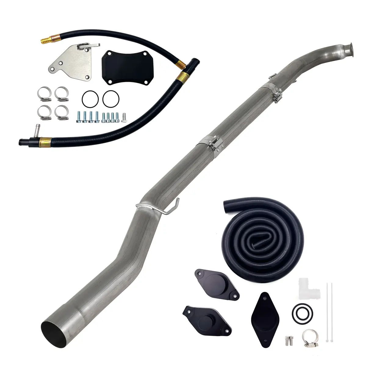 Trucktok 2011-2015 6.6L Duramax Lml 4" Dpf & Cat Delete Pipe & Ccv Reroute Egr Delete Kit 1