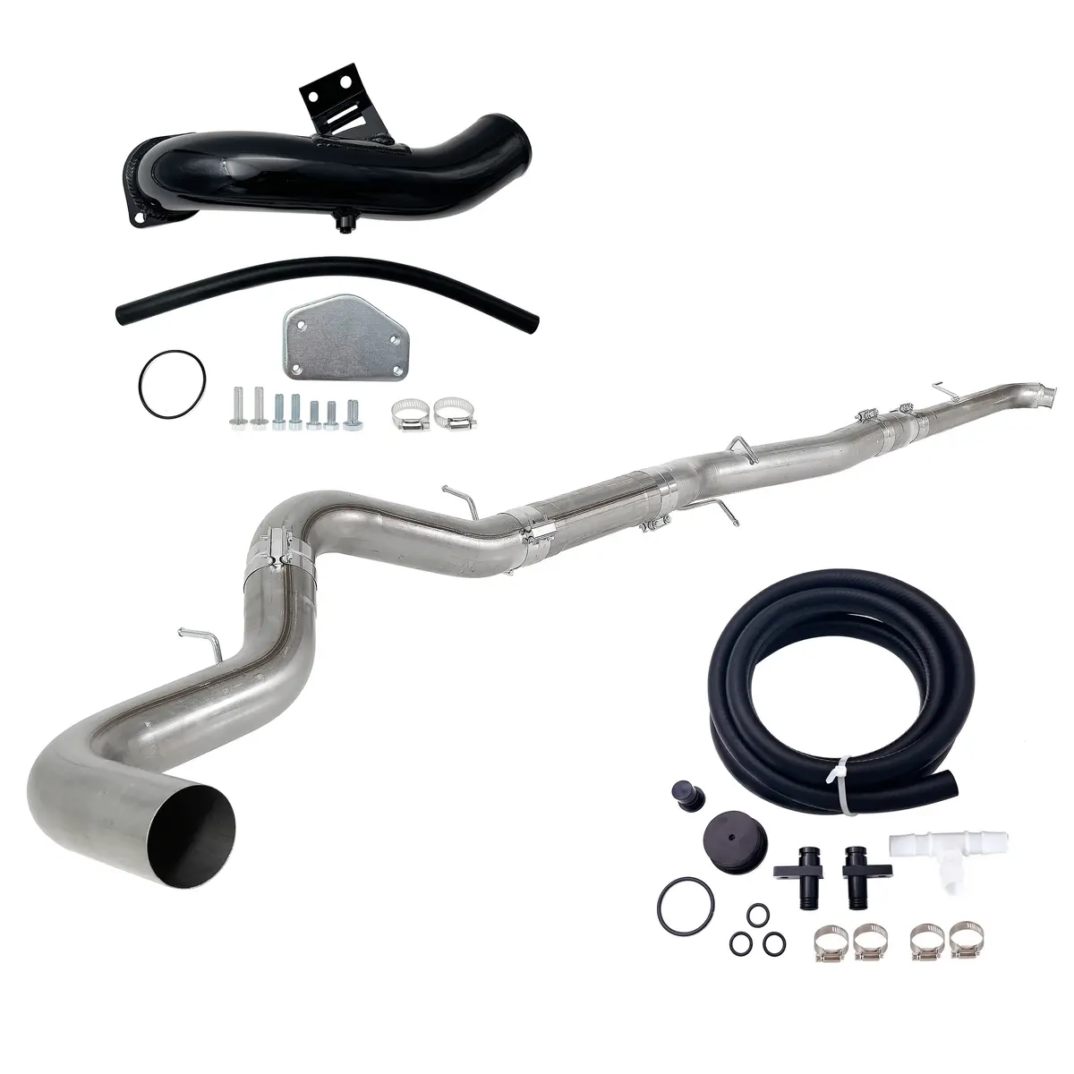 2004-2005 6.6L Duramax Lly 5" Dp-Back Dpf Race Pipe & Egr Cooler Delete Kit 1