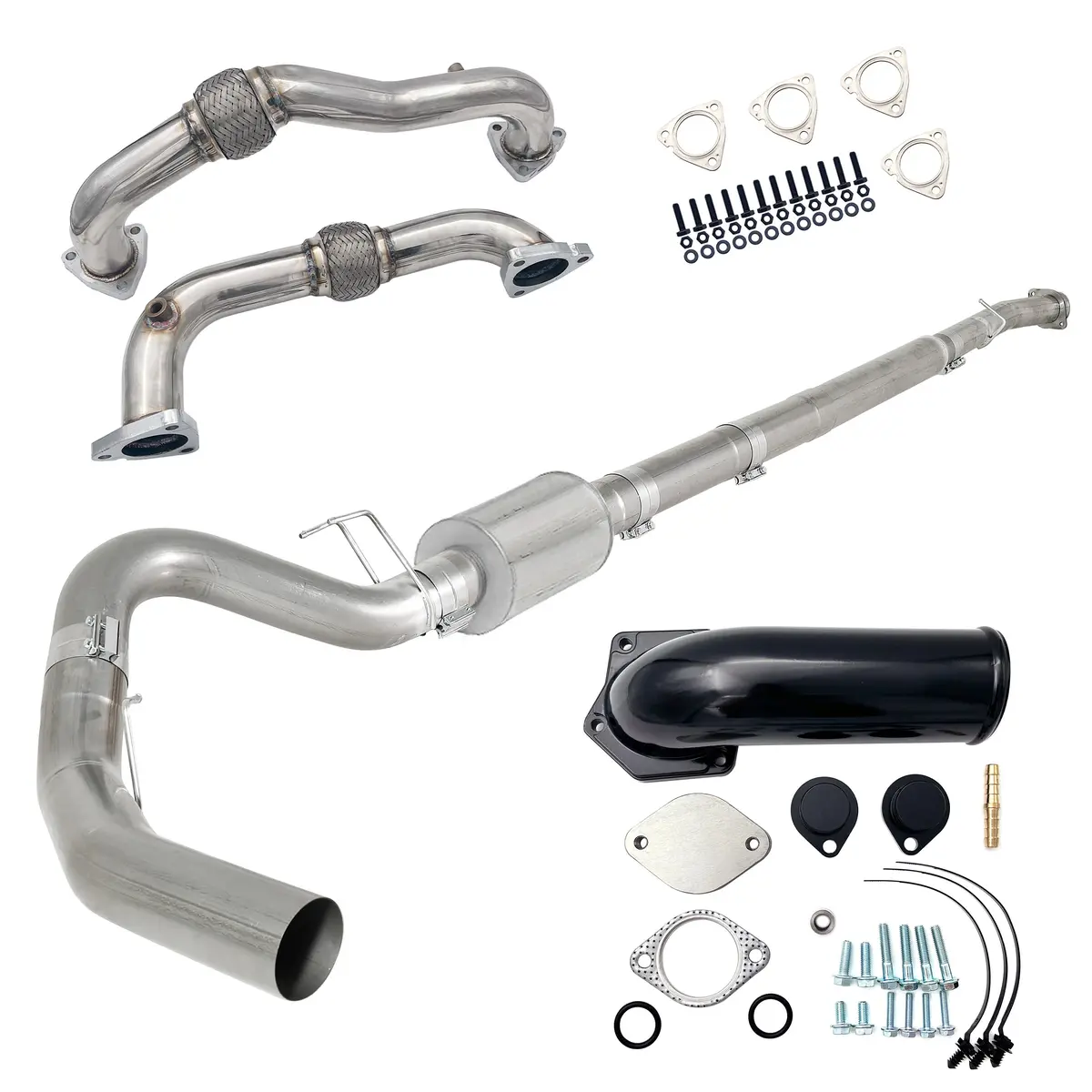 Trucktok 2008-2010 6.4L Ford Powerstroke 5" Dp-Back Dpf Delete Pipe & Egr Delete Kit 1