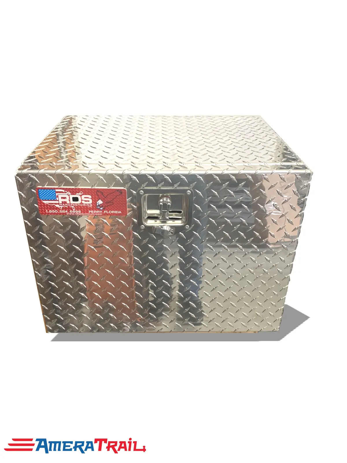 Underbody Toolbox W/ Drop Down Front Door & T Style Lock Handle, Diamond Plate - Rds 1