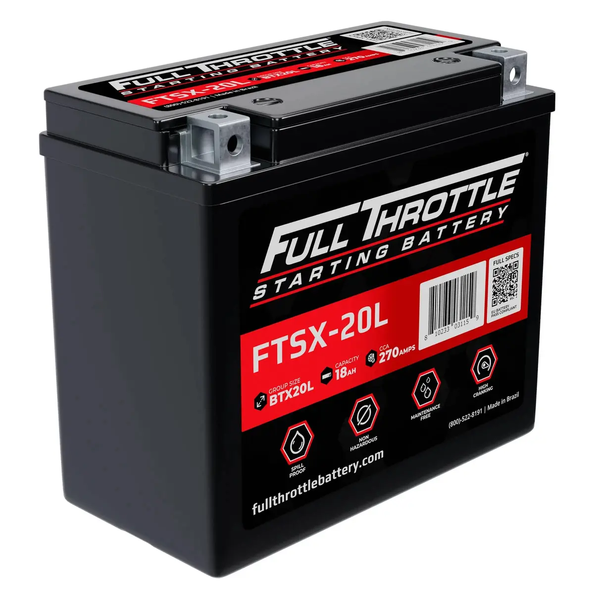 Ftsx-20L Battery By Full Throttle, Can-Am Size 1