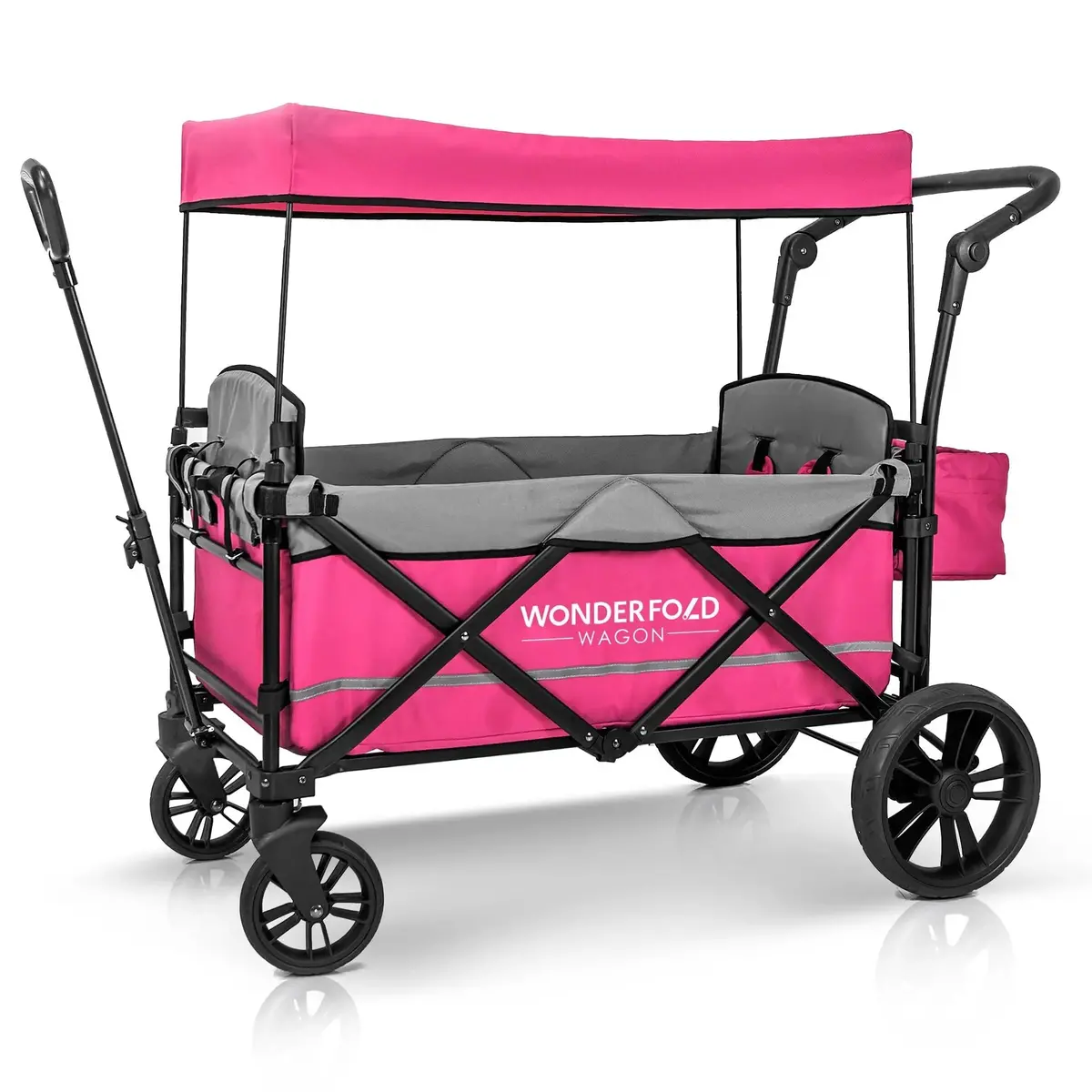 X2 Pull & Push Double Stroller Wagon (2 Seater) Pink -Wonderfold 1