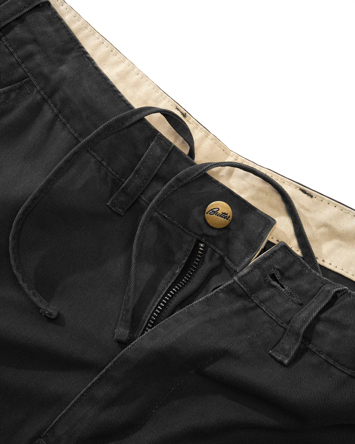 Butter Goods Patch Pocket Denim Jeans Field Cargo Shorts Washed Black 4