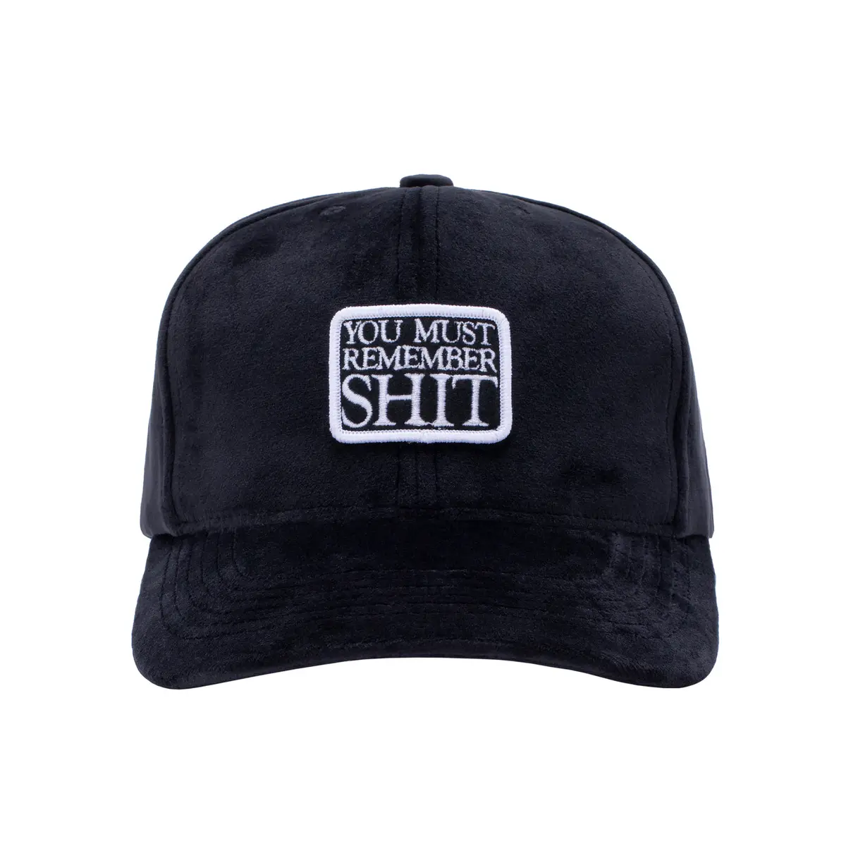 Fucking Awesome Remember Shit Velvet Snapback Black 1