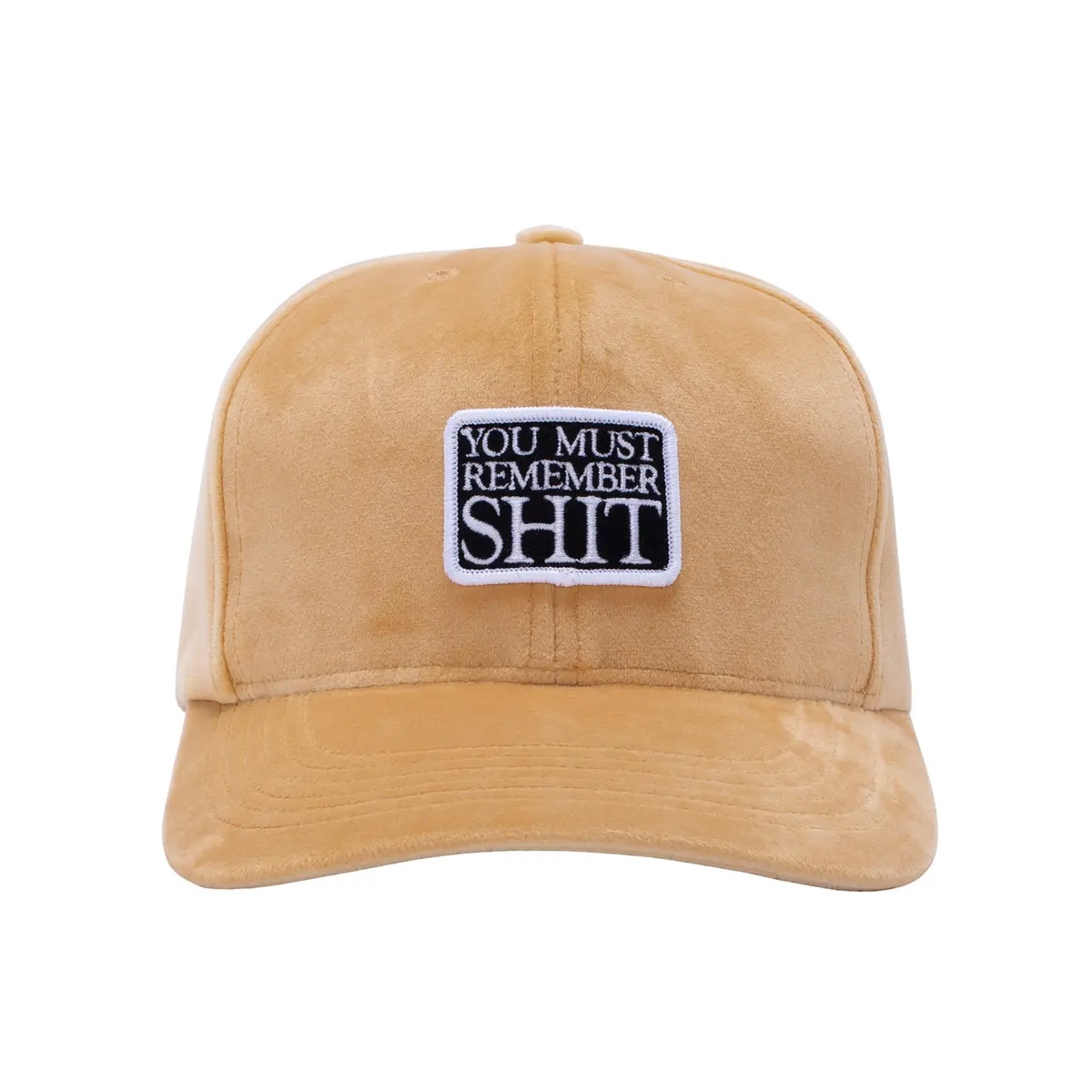 Fucking Awesome Remember Shit Velvet Snapback Khaki 1