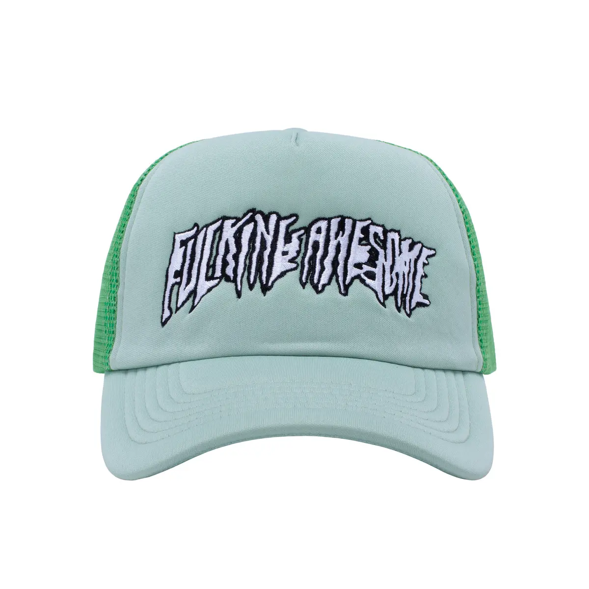Fucking Awesome Stretched Stamp Mesh Snapback Green 1