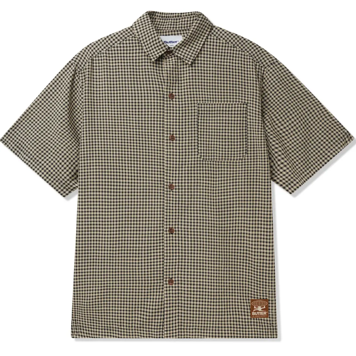 Butter Goods Gingham Button Up Shirt Natural/Black 1
