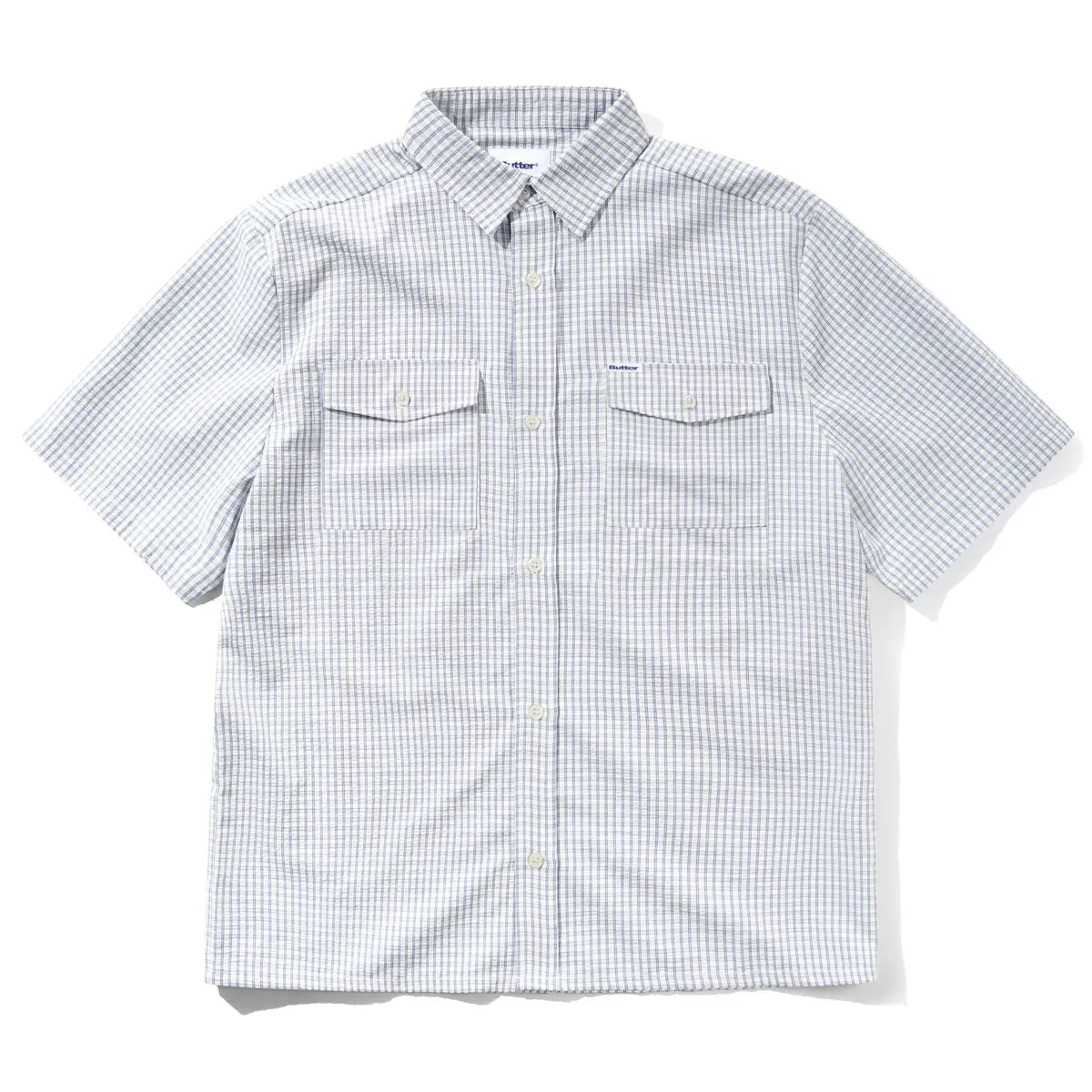 Butter Goods Grid Button Up Shirt Blue 1