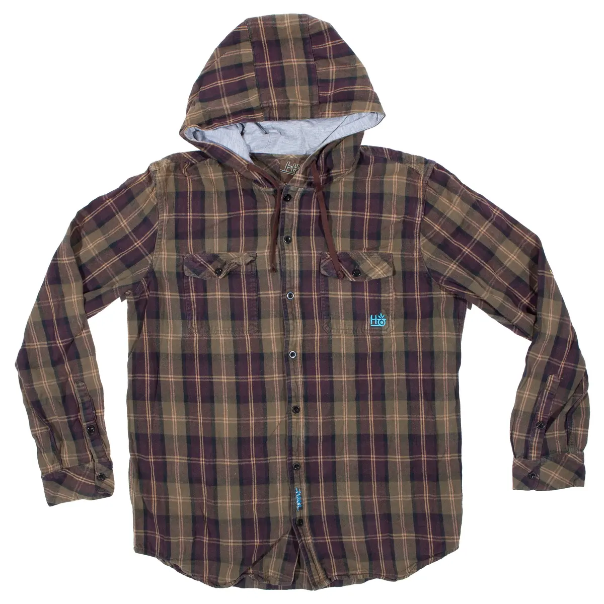 Overripe Habitat Hooded Flannel Shirt Brown Xl (2005Ish) 1