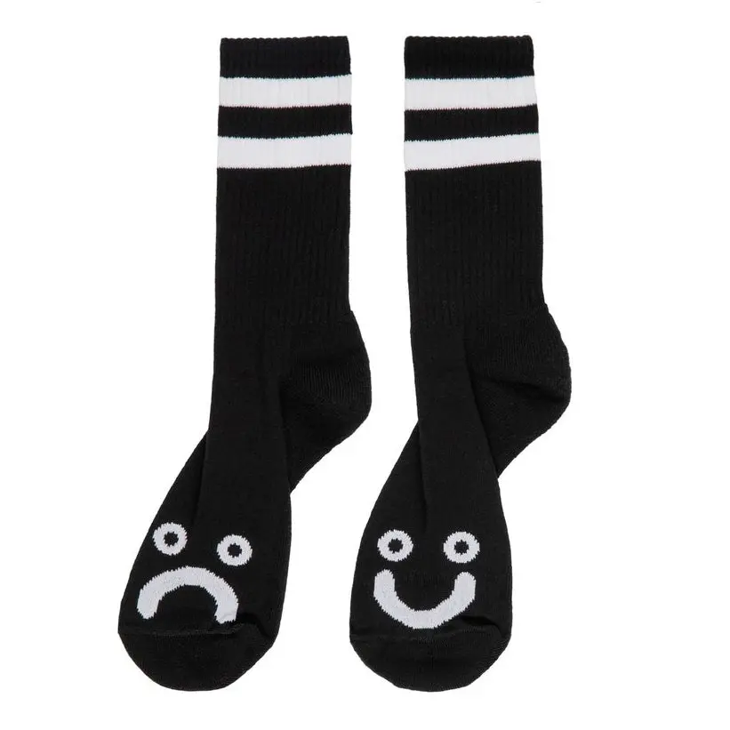 Polar Skate Co. Happy Sad Socks Black 1