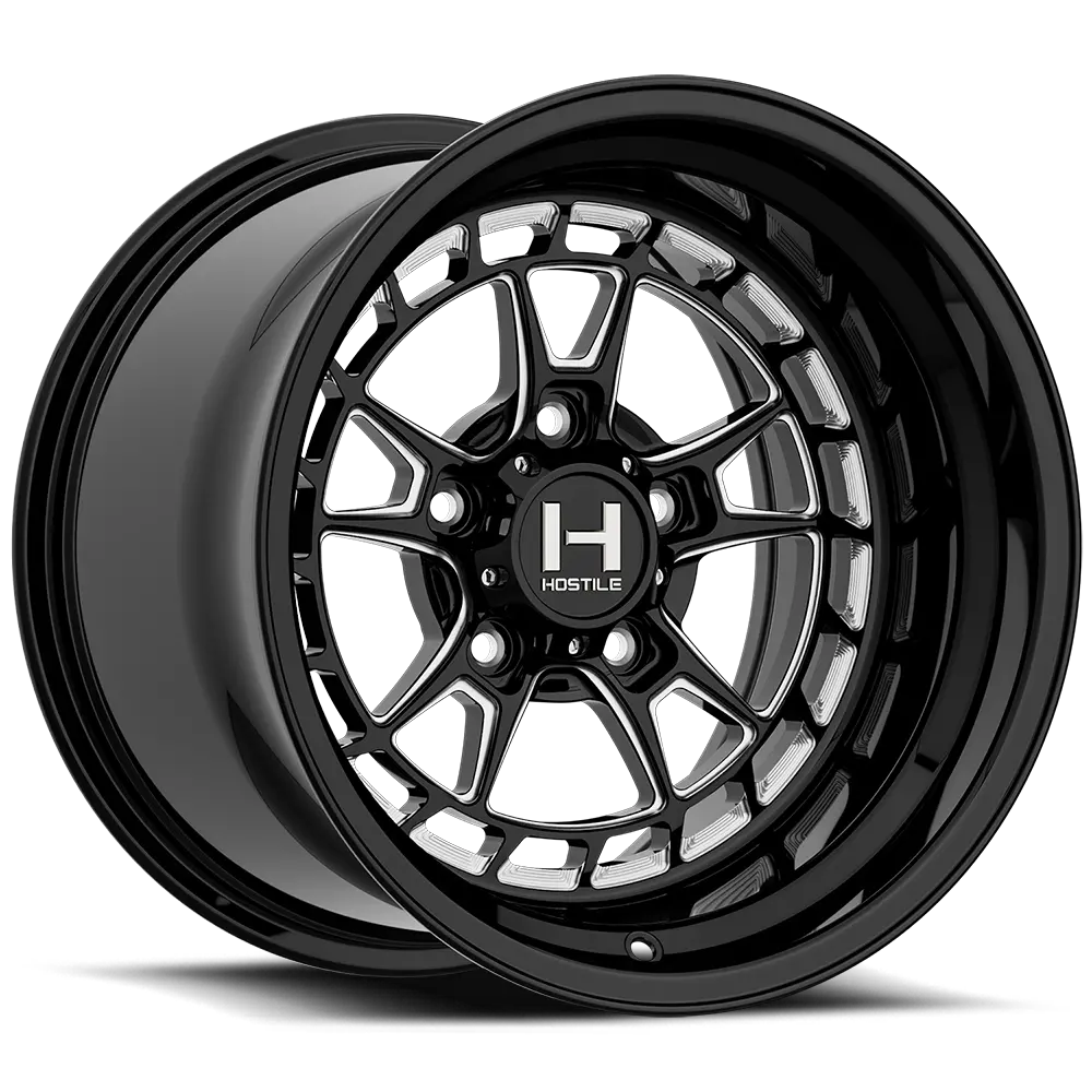 Hostile Rival Gloss Black Blade Cut Forged Wheel 1