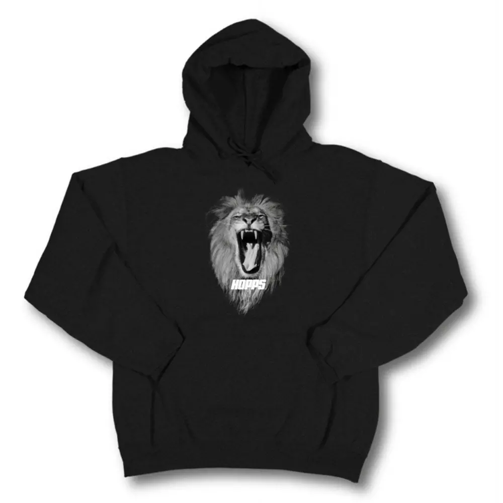 Hopps Lion Pullover Hoodie Black 1