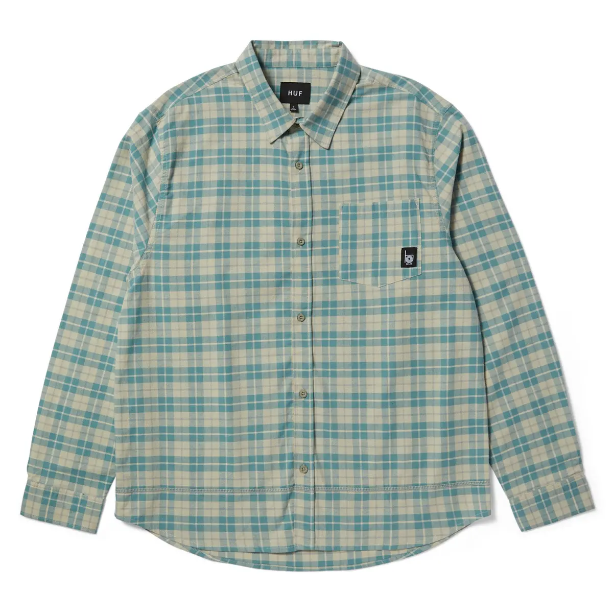 Huf Modal Ls Plaid Shirt Putty 1