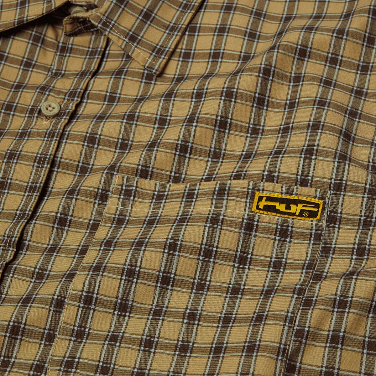 Huf Stretch Micro Plaid S/S Shirt Clay 3