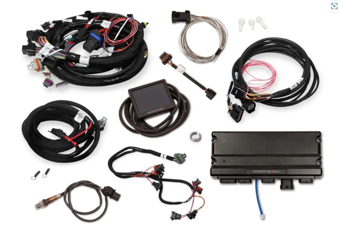 Gm Ls Compatible 376 C.I. Pro Series Engine - 530 Horsepower - Deluxe Dressed - Natural Pulley Kit - Holley Terminator X Efi System 2