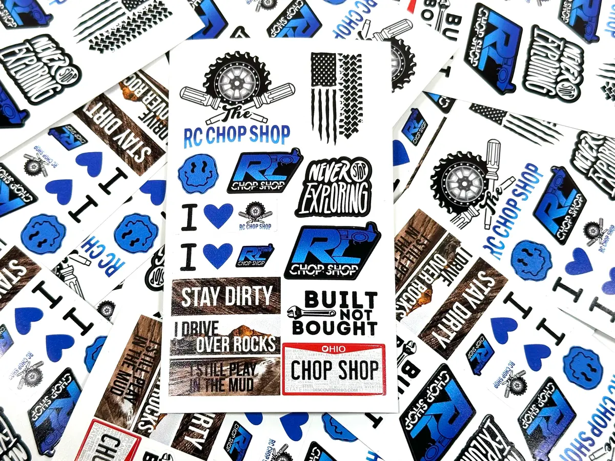 The Rc Chop Shop Scale Sticker Sheet (Various Colors) 1