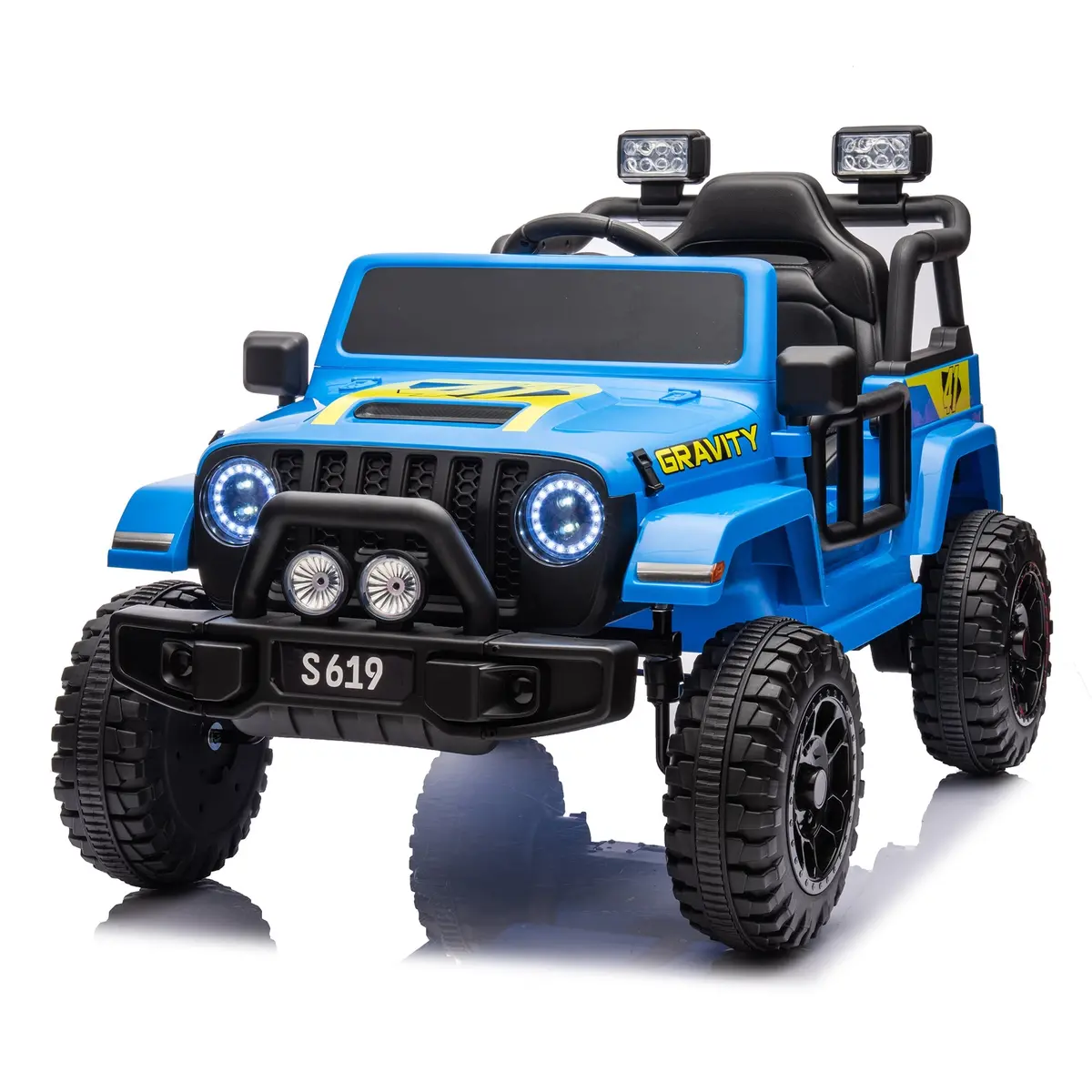 Jeep Wrangler Style S619 12V Electric Kids Ride On Truck Blue 1