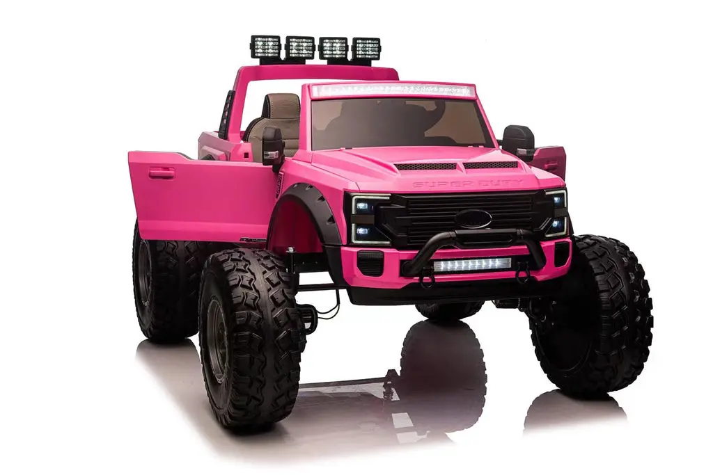 Limited Edition Lifted Ford F450 24V 2 Seater Pink Kids Ride On Car, Parental Remote Control, Rubber Tires, Bluetooth 1