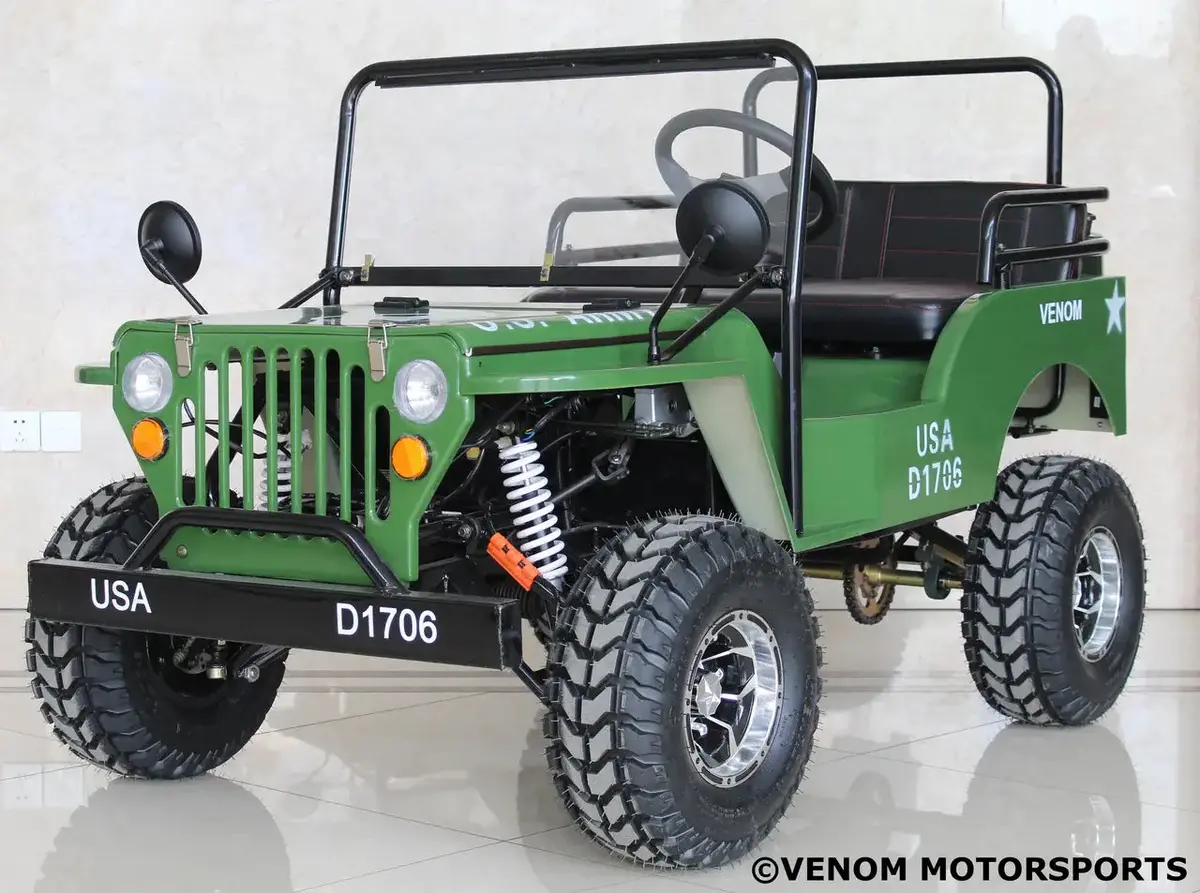 Mini Jeep Ride On For Adults/Kids 125Cc - Military Green 1