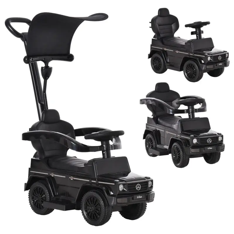 Mercedes-Benz G350 Licensed Push Car, 3-In-1 Toddler Sliding Car With Horn, Steering, Foot Rest, Seat Storage, Black 1