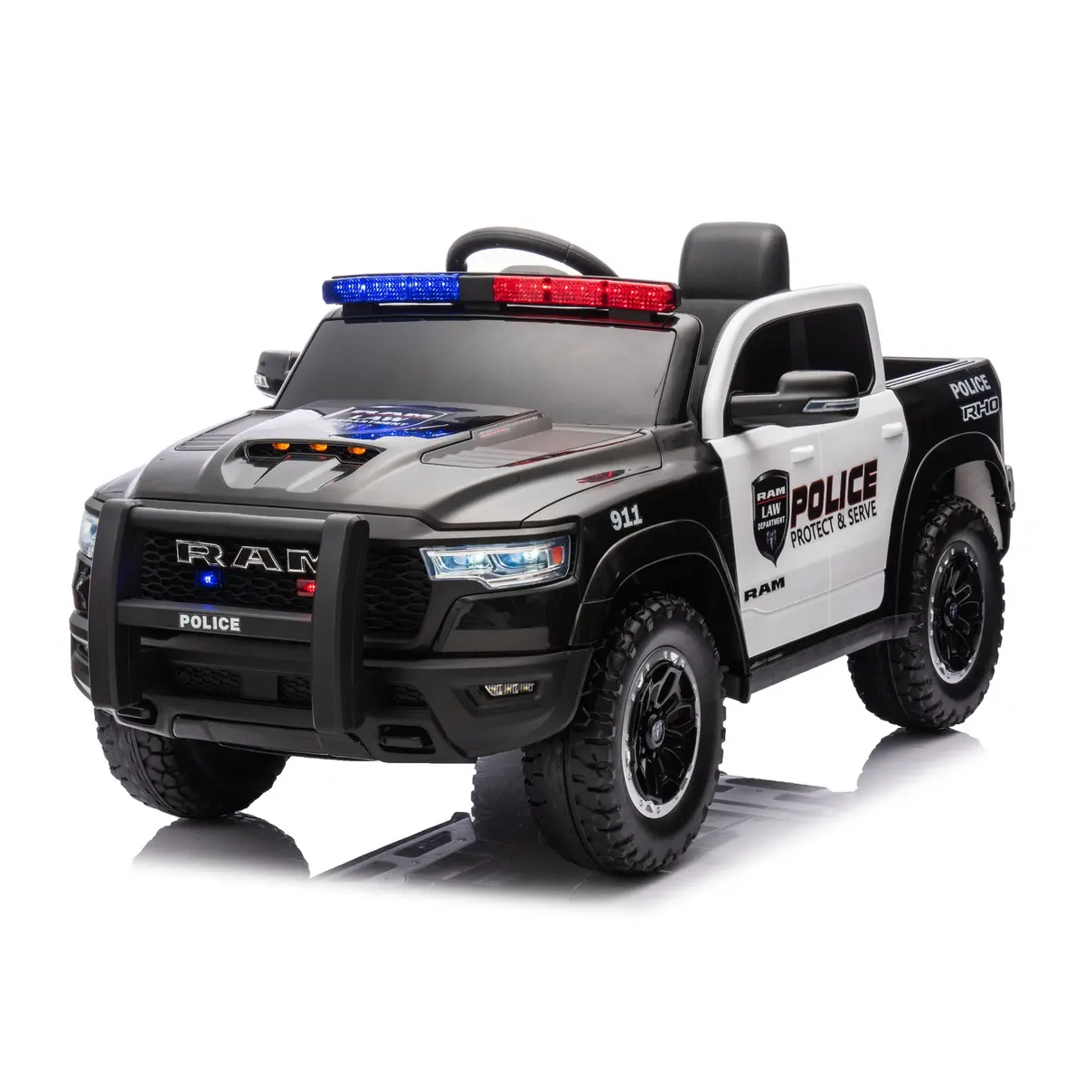 Dodge Ram 1500 (Police Edition)24V Ride-On Truck For Kids. Electric Vehicle With Parent Remote Control, 1