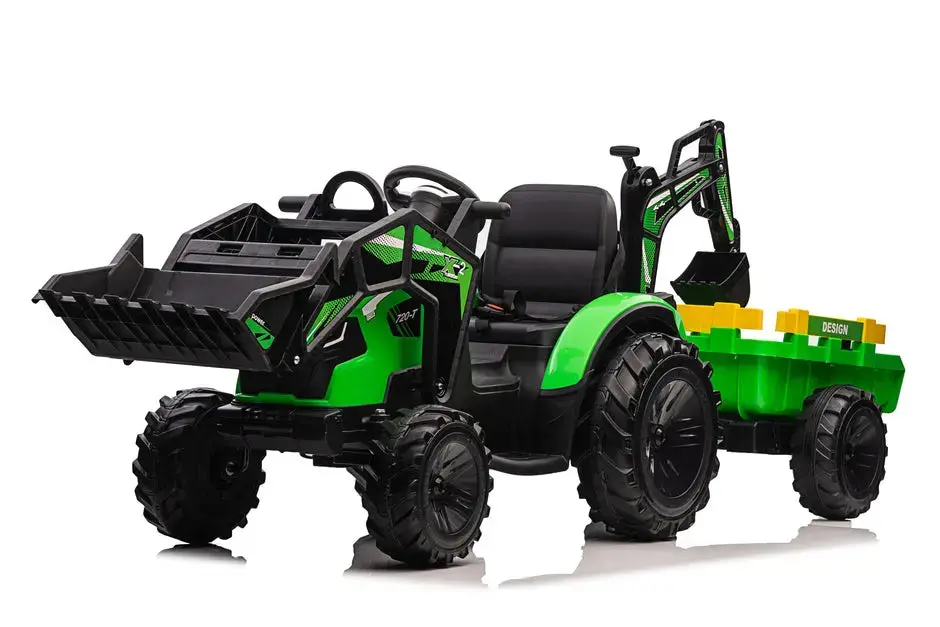 2025 Farm Tractor 24V Kids Ride On Car With Tipper And Shovel/Digger -Kids On Wheelz 1