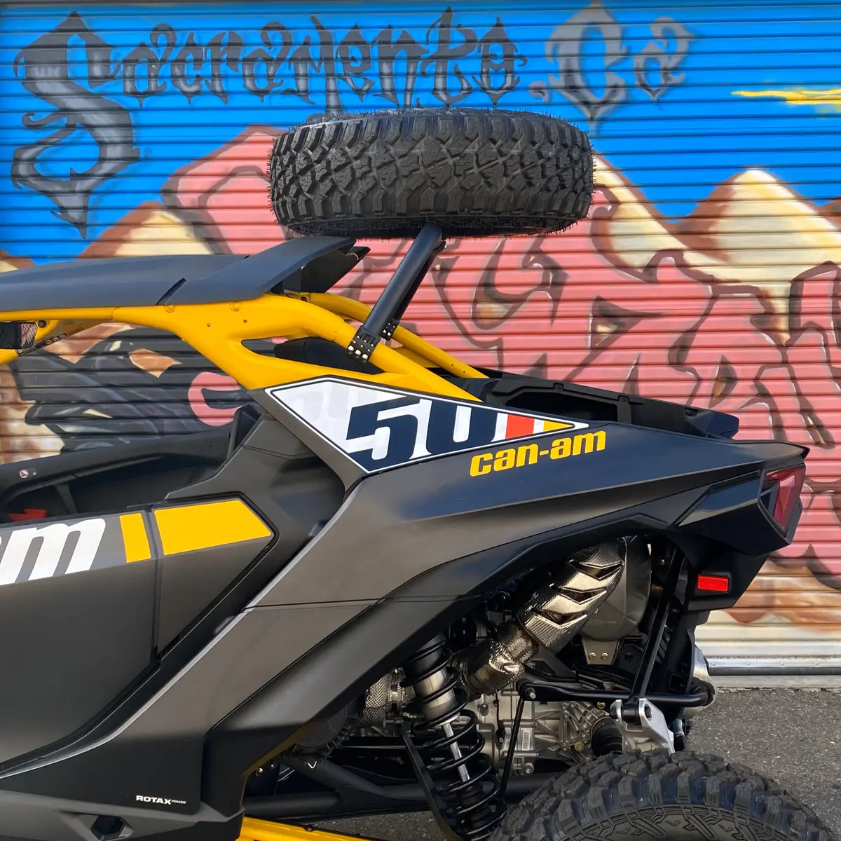 Can-Am Maverick R Above The Roof Dual Clamp Spare Tire Mount 1