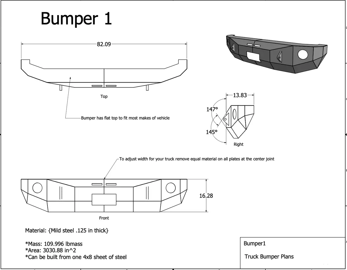 Aftermarket Truck Bumper Blueprints Bundle 2