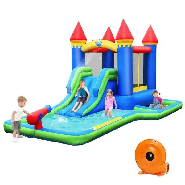 Inflatable Bounce House Castle Water Slide With Climbing Wall 1