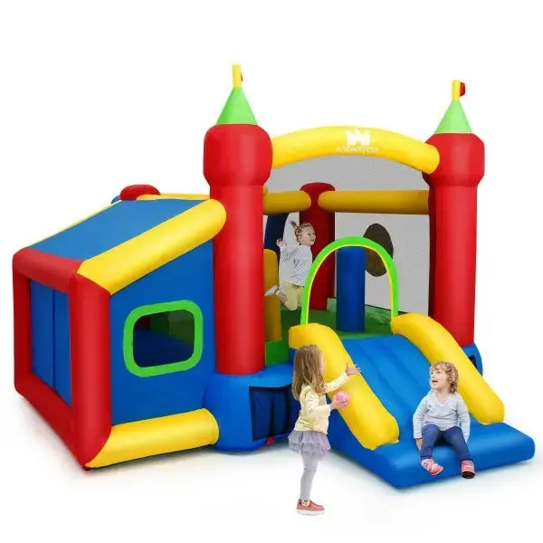 Inflatable Bounce House Kids Slide Jumping Castle Without Blower 1
