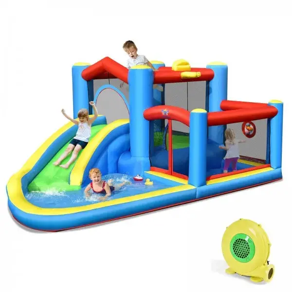 Inflatable Kids Water Slide Bounce Castle With 480W Blower 1