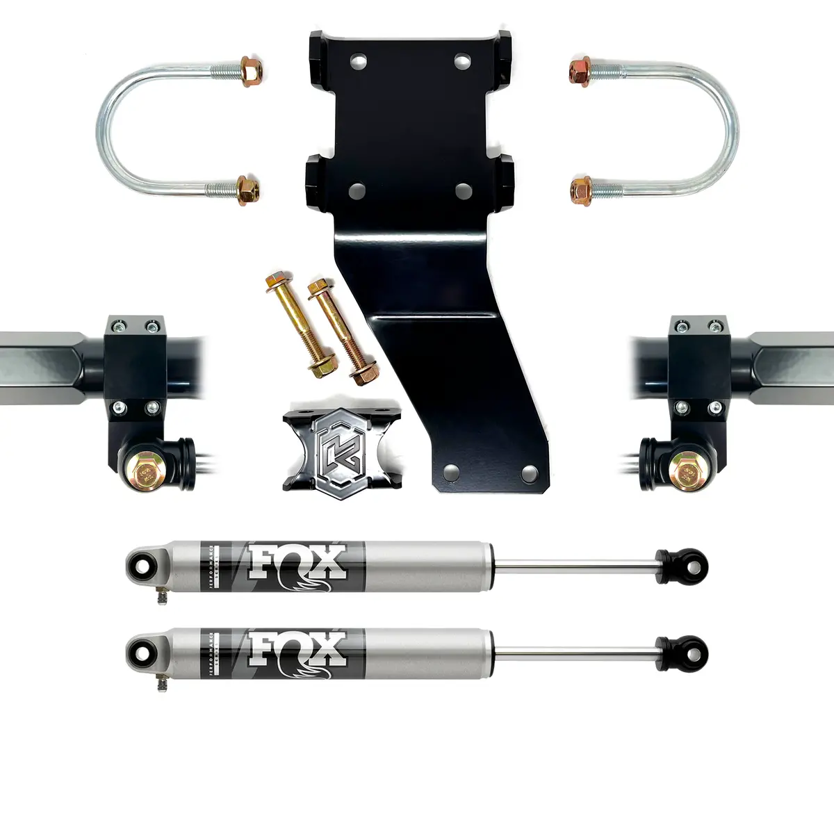 Kryptonite Ford Super Duty 2005-2025 Dual Steering Stabilizer Kit With Fox 2.0 Shocks 1