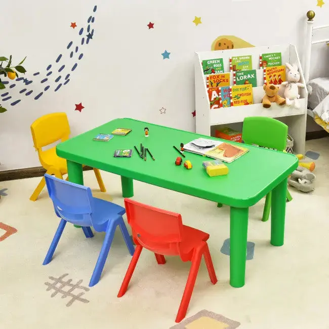 Kids Colorful Plastic Table And 4 Chairs Set 1