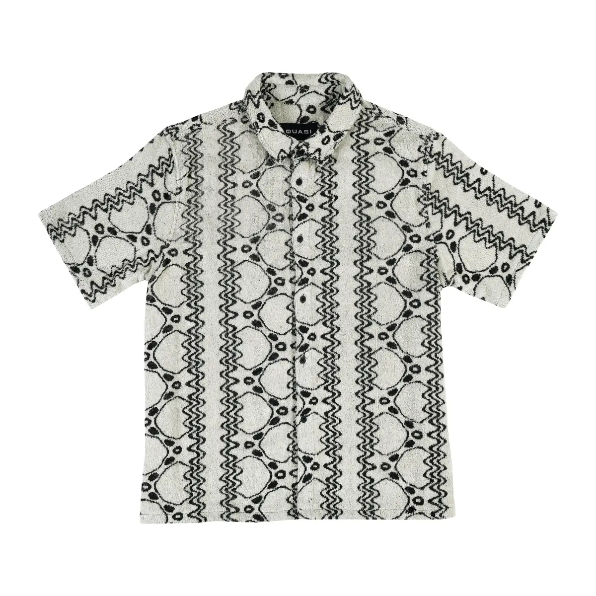 Quasi Loop Short Sleeve Button Up Shirt Taupe 1