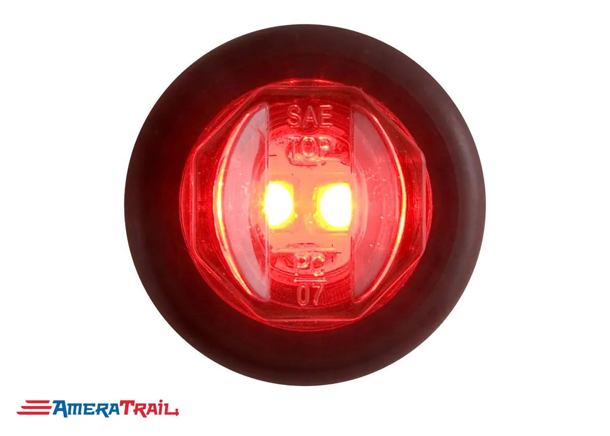 Round Red Led Flush Mount 3/4" Side Marker, Optronics 1